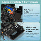 Inflatable Fishing Float Tube, 350LBS Portable Belly Boat with Rod Rack Basket, Fish Finder Holder - Product image 6