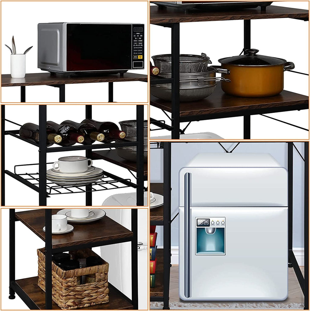 Microwave Stand 4-Tiers Kitchen Storage Fit Mini Fridge Baker¡ ̄s Rack Shelving Utility Coffee Bar with Big - Product image 4