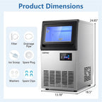 80 LBS/24H Spray-Type Commercial Ice Maker, 15" Built-in Undercounter Stainless Steel Ice Machine w/ 30 LBS - Product image 4
