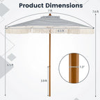 Tangkula 7Ft Patio Umbrella with Fringe for Deck Backyard Poolside - Product image 6