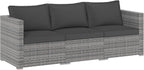 Tangkula Outdoor Patio 3 Seat Sofa Set - PE Rattan Modular Cushioned Sectional Couch Furniture Set - Product image 11
