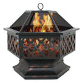 F2C Outdoor Heavy Steel 26" Fire Pit Wood Burning Fireplace Patio Backyard Heater Steel Firepit Bowl With - Product image 1