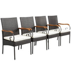 Set of 2, Outdoor PE Rattan Chairs with Soft Zippered Cushion, Heavy-Duty Metal Frame & All-Weather Wicker - Product image 10