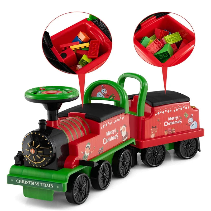 6V 2-Seater Ride On Train with Detachable Carriage, Under-Seat Storage, Whistle & Flashing LED Lights - Product image 23