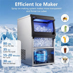 80 LBS/24H Spray-Type Commercial Ice Maker, 15" Built-in Undercounter Stainless Steel Ice Machine w/ 30 LBS - Product image 5