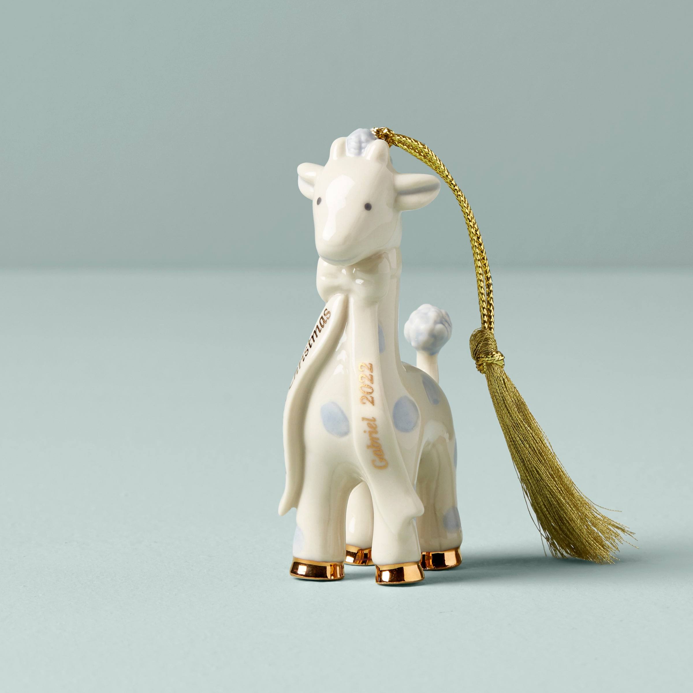 Blue Baby&s First Christmas Giraffe Ornament by Lenox - Product image 1