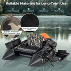 Inflatable Fishing Float Tube, 350LBS Portable Belly Boat with Rod Rack Basket, Fish Finder Holder - Product image 3