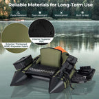 Inflatable Fishing Float Tube, 350LBS Portable Belly Boat with Rod Rack Basket, Fish Finder Holder - Product image 12