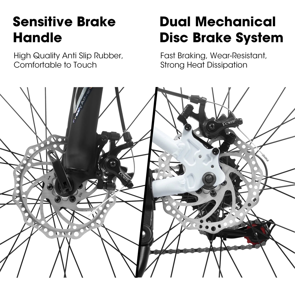 27" Mountain Bike, 21 - Speed Dual Disc Brakes with Aluminum Frame - Black