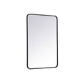 Sabine Metal Rounded Rectangle Wall Mirror Finish: Black, Size: 36'' H x 24'' W - Product image 1