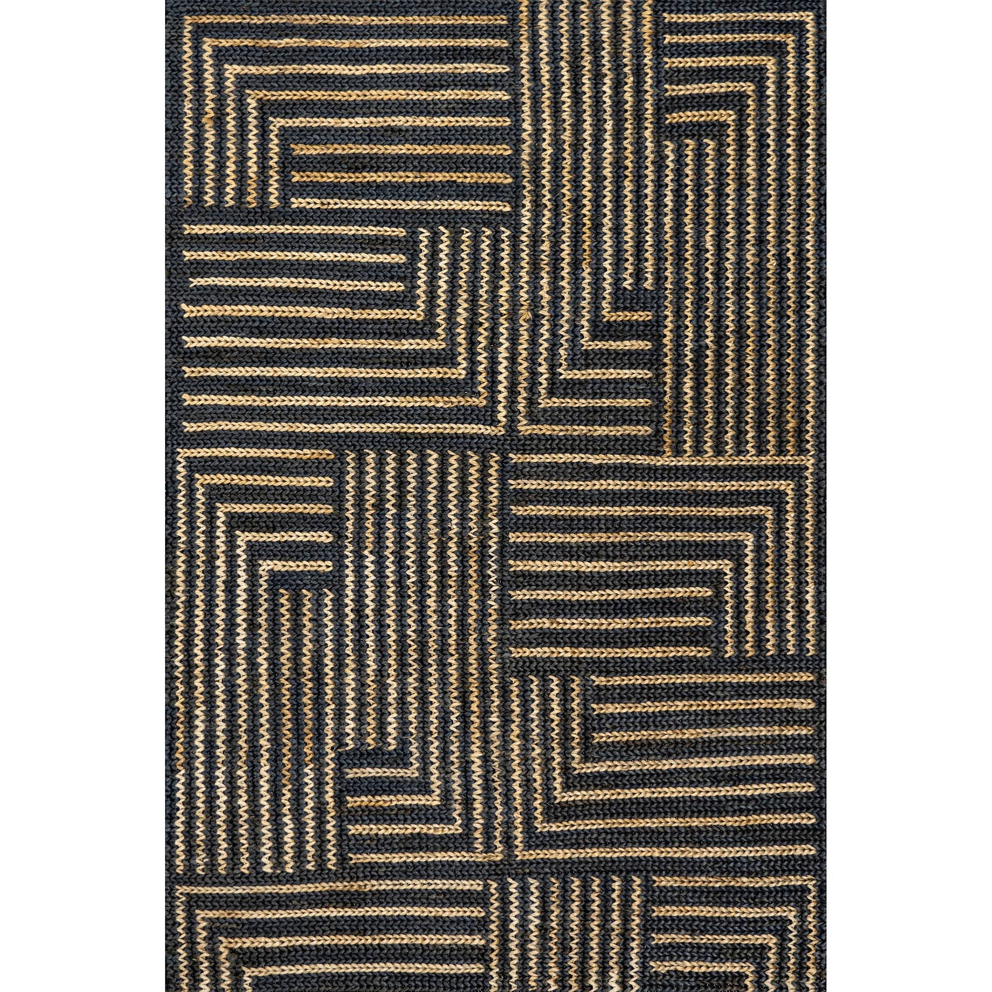 nuLOOM Lauren Liess Grassland Handwoven Jute Area Rug, 4' x 6', Black - Product image 1