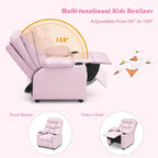 Kids Recliner Chair PU Leather Adjustable Lounge Sofa with Cup Holder, 3 Pockets & Retractable Footrest - Product image 69