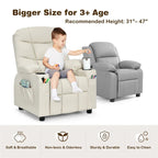 Kids Recliner Chair PU Leather Adjustable Lounge Sofa with Cup Holder, 3 Pockets & Retractable Footrest - Product image 55