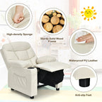 Kids Recliner Chair PU Leather Adjustable Lounge Sofa with Cup Holder, 3 Pockets & Retractable Footrest - Product image 56