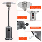 50, 000 BTU Propane Patio Heater, Standing Stainless Steel Outdoor Heater with Wheels, Triple Protection - Product image 45
