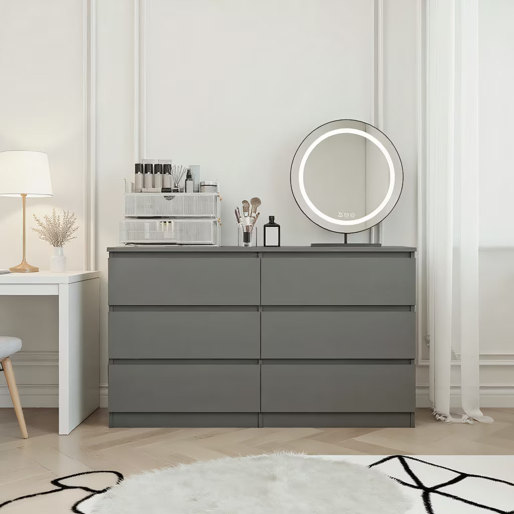 Kadyn Modern 6 Drawer Dresser Wood Cabinet, Dresser for Bedroom, Kitchen Storage Cabinet with Drawers - Product image 9