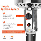 50, 000 BTU Propane Patio Heater, Standing Stainless Steel Outdoor Heater with Wheels, Triple Protection - Product image 35