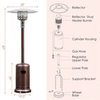 50, 000 BTU Propane Patio Heater, Standing Stainless Steel Outdoor Heater with Wheels, Triple Protection - Product image 6