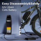 3000W Peak Dual Motor E - Bike, 52V 25AH Battery Elec - Tric Bike for Adults, 35MPH Mountain AWD 7 - Product image 10