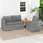 Tangkula Outdoor Patio 3 Seat Sofa Set - PE Rattan Modular Cushioned Sectional Couch Furniture Set - Product image 6