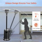 50, 000 BTU Propane Patio Heater, Standing Stainless Steel Outdoor Heater with Wheels, Triple Protection - Product image 28
