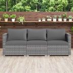 Tangkula Outdoor Patio 3 Seat Sofa Set - PE Rattan Modular Cushioned Sectional Couch Furniture Set - Product image 5