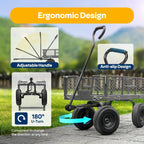 SPECSTAR Mesh Steel Garden Cart 880 lb Capacity, 38" x 21" Folding Utility Wagon with 10 in Wheels - Product image 20