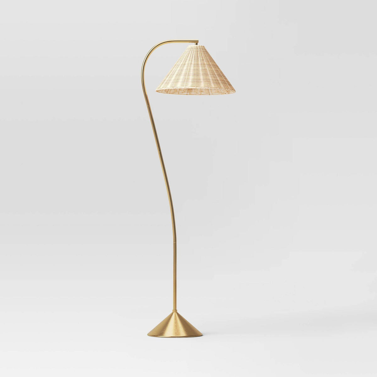 Gooseneck Floor Lamp with Natural Shade Brass (Includes LED Light Bulb) - Threshold - Product image 1
