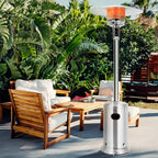 50, 000 BTU Propane Patio Heater, Standing Stainless Steel Outdoor Heater with Wheels, Triple Protection - Product image 13