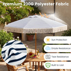 Tangkula 7Ft Patio Umbrella with Fringe for Deck Backyard Poolside - Product image 3