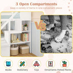 Full Over Full Bunk Bed with Storage Stairs, Solid Wood Floor Bunk Bed with Full-Length Guardrails - Product image 5