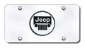 JEE.CC Automotive Gold License Plate Chrome Jeep Logo